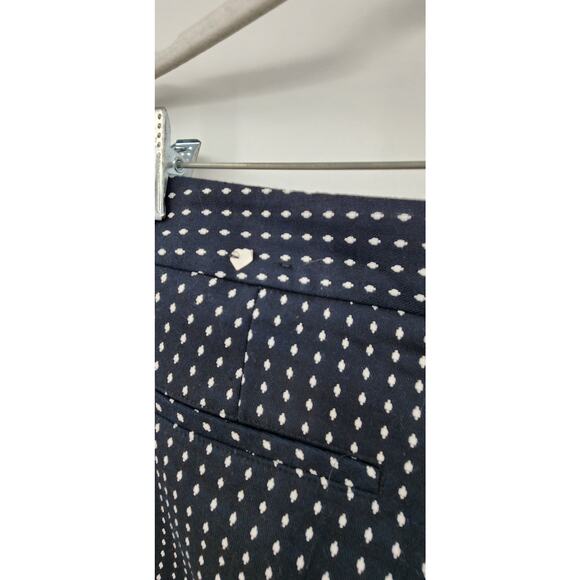 New NWT Express The Editor Pants Size 2R Navy Blue White Office Casual Diamond - Picture 6 of 10
